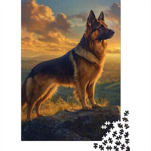 German Shepherd Puzzle 1000 Teile Schwer Puzzle Spielzeug Pädagogisches Spiel Impossible Herausforderungsspielzeug Für Erwachsene Und Kinder in Bewährter 1000pcs (75x50cm) von HEYLInUP
