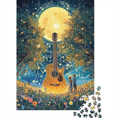Gitarre Puzzle 1000-teilige Schwer Puzzle Spielzeug Pädagogisches Spiel Impossible Herausforderung Spielzeug Für Erwachsene Und Kinder Ab 12 Jahren 1000pcs (75x50cm) von HEYLInUP