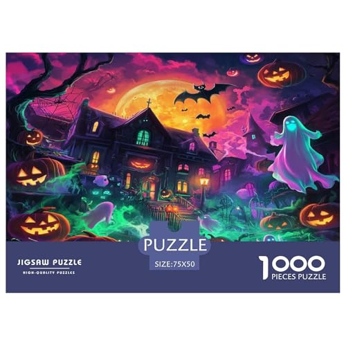 Halloween Village Puzzle 1000 Teile Erwachsene, Puzzlespiel Jigsaw Puzzles Erwachsenen Puzzlespiel Puzzel 1000pcs (75x50cm) von HEYLInUP