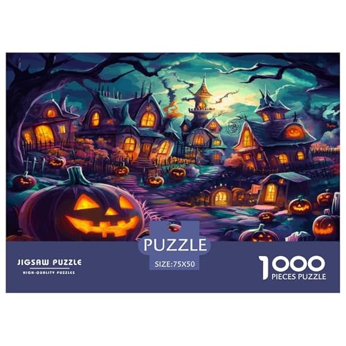 Halloween Village Puzzlespiel 1000 Teile Puzzles Für Erwachsene Lernspiel Herausforderung Spielzeug 1000 Teile Puzzles Für Erwachsene Kinder Erwachsenen Puzzlespiel Puzzel 1000pcs (75x50cm) von HEYLInUP