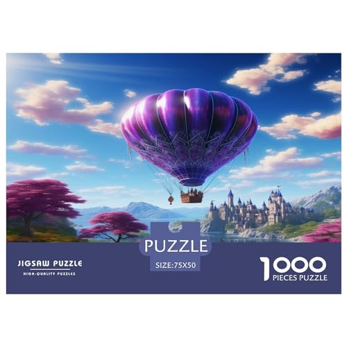 Heißluftballon Puzzle 1000 Teile,für Erwachsene, Impossible Puzzle,farbenfrohes Legespiel,Geschicklichkeitsspiel Für Die Ganze Familie,Erwachsenenpuzzle Puzzel 1000pcs (75x50cm) von HEYLInUP
