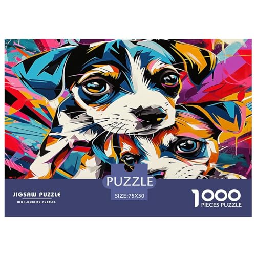 Hund Puzzle 1000 Teile Erwachsene Puzzles Für Erwachsene Klassische Puzzles 1000 Teile Erwachsene Puzzlespiel Schwer Pädagogisches Spielzeug Erwachsene Kinder Puzzel 1000pcs (75x50cm) von HEYLInUP