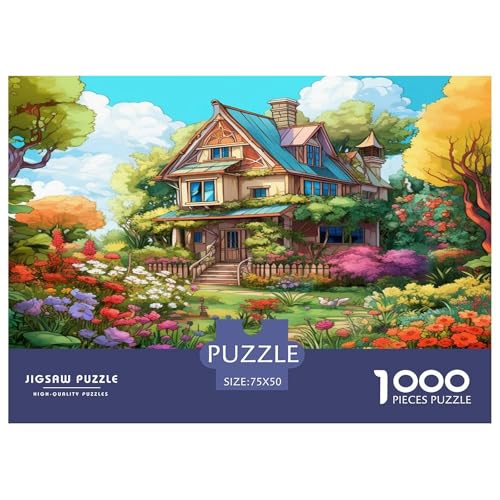 Mountain Village Cottage Puzzle 1000 Teile Erwachsener Kniffel Spaß Für Die Ganze Familie - Abwechslungsreiche 1000 Puzzleteilige Motive Puzzlespiel Erwachsene, Puzzel 1000pcs (75x50cm) von HEYLInUP