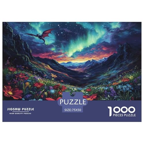 Nordlichter 1000 Stück Puzzles Für Erwachsene Teenager Stress Abbauen Familien-Puzzlespiel Mit Poster in 1000-teiliges Puzzle Kinder Lernspiel Spielzeug Geschenk Puzzel 1000pcs (75x50cm) von HEYLInUP