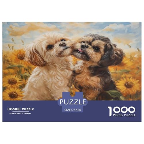 Shih Tzu. 1000 Teile, Impossible Puzzle,Geschicklichkeitsspiel Für Die Ganze Familie, Erwachsenenpuzzle Ab 14 Jahren Puzzel 1000pcs (75x50cm) von HEYLInUP