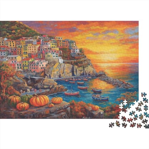 Sonnenuntergang im Hafen 1000 Stück Puzzles Für Erwachsene Teenager Stress Abbauen Familien-Puzzlespiel 1000-teiliges Puzzle Kinder Lernspiel Spielzeug Geschenk Puzzel 1000pcs (75x50cm) von HEYLInUP