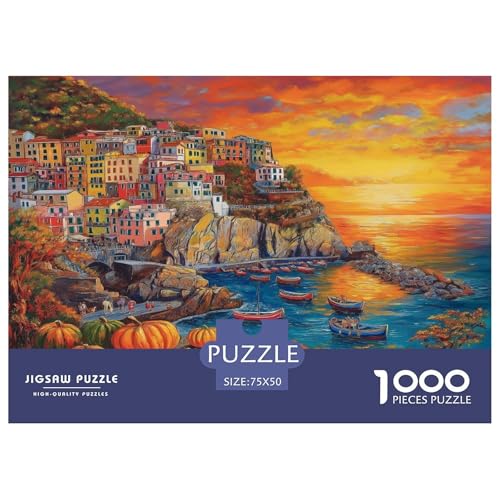 Sonnenuntergang im Hafen Puzzle 1000 Teile Puzzle Für Erwachsene Und Kinder Ab 14 Jahren,Puzzlespiel Erwachsenen Puzzlespiel Puzzel 1000pcs (75x50cm) von HEYLInUP