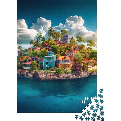 Urlaub Bucht Puzzle 1000 Teile Schwer Puzzle Spielzeug Lernspiel Impossible Herausforderung Spielzeug Für Erwachsene Und Kinder in Bewährter 1000pcs (75x50cm) von HEYLInUP
