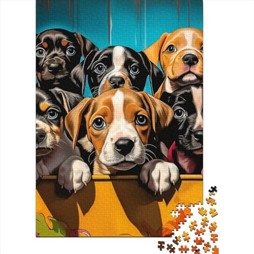 Welpen Puzzle 1000-teilige Schwer Puzzle Spielzeug Lernspiel Impossible Herausforderung Spielzeug Für Erwachsene Und Kinder Ab 12 Jahren 1000pcs (75x50cm) von HEYLInUP