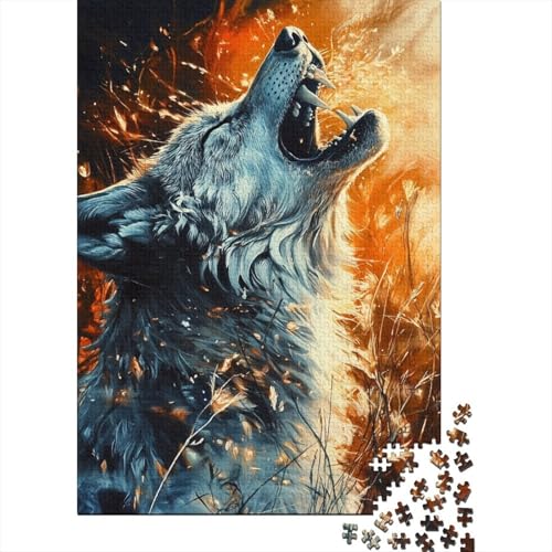 Wolf Puzzle 1000-teilige Schwer Puzzle Spielzeug Lernspiel Impossible Herausforderung Spielzeug Für Erwachsene Und Kinder Ab 12 Jahren 1000pcs (75x50cm) von HEYLInUP