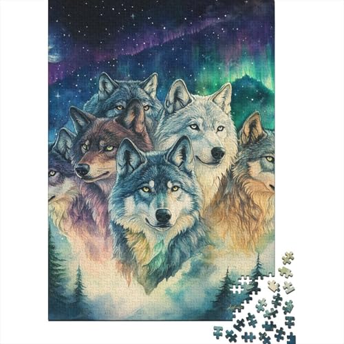 Wolf Puzzles 1000 Teile Schwer Puzzle Spielzeug Pädagogisches Spiel Impossible Herausforderungsspielzeug Für Erwachsene Und Kinder in Bewährter 1000pcs (75x50cm) von HEYLInUP