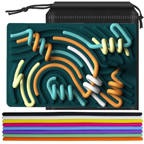 HEYOMI Sensorik Activity Board, Silikon Fidget Spielzeug für Autismus ADHS Stress Anxiety, Sensory Reise Toys Spiel mit Reisetasche, 20 Zubehör Schnüren HEYOMI Sensorik Activity Board, Silikon Fidget Spielzeug für Autismus ADHS Stress Anxiety, Sensory Reise Toys Spiel mit Reisetasche, 20 Zubehör Schnüren von HEYOMI