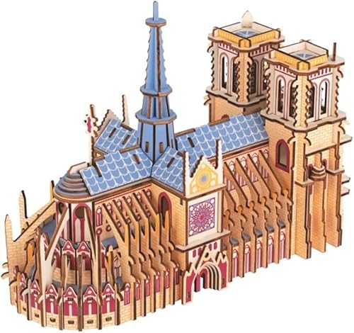 HEYONA Puzzle 3D, 216 Stück Holzpuzzle Spielzeug Notre Dame de Paris, architektonisches Modell 3D Erwachsene Puzzle in drei Dimensionen Laserschnitt Jigsaw Perfekte Dration Geschenk von HEYONA