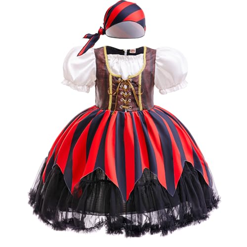 Piratenkostüm Kinder,Piraten Kleid Mädchen,Piraten-Rollenspiel-Kits,mit Piratenhut Kinder,Augenklappe Pirat,Piratentuch Kinder,für Halloween Karneval Verkleidung Cosplay Rollenspiel Fasching (130CM) Piratenkostüm Kinder,Piraten Kleid Mädchen,Piraten-Rollenspiel-Kits,mit Piratenhut Kinder,Augenklappe Pirat,Piratentuch Kinder,für Halloween Karneval Verkleidung Cosplay Rollenspiel Fasching (130CM) von HEYOUTH