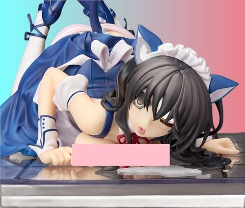HEYSHENG Nsfw Ecchi Anime Figur 1/7 CAT-Lap-Milk Süße Puppendekoration Modell Cartoon Spielzeugfigur Anime Girl Serie 12cm/4.7in(Blue) von HEYSHENG