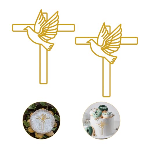 2 Stück Kommunion Tortendeko Kreuz Taube Gold Acryl Torte Deko,Cake Topper Kommunion, Tortendeko Taufe, für Hochzeit, Geburtstag, Weihnachten, Party & mehr, Kreuz 2 Stück Kommunion Tortendeko Kreuz Taube Gold Acryl Torte Deko,Cake Topper Kommunion, Tortendeko Taufe, für Hochzeit, Geburtstag, Weihnachten, Party & mehr, Kreuz von HFMYGS