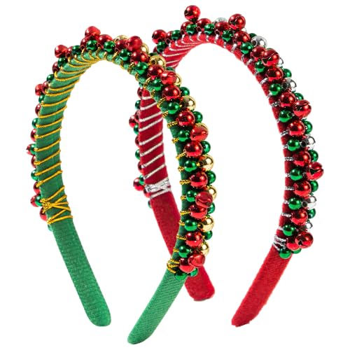 HFMYGS 2 Stück Weihnachten Haarreifen Glöckchen, Weihnachtsstirnband Rot Grün, Weihnachts Haarreif, Weihnachten Haarreif für Kinder Erwachsene, Weihnachtshaarreifen, Christmas Kopfbedeckung HFMYGS 2 Stück Weihnachten Haarreifen Glöckchen, Weihnachtsstirnband Rot Grün, Weihnachts Haarreif, Weihnachten Haarreif für Kinder Erwachsene, Weihnachtshaarreifen, Christmas Kopfbedeckung von HFMYGS