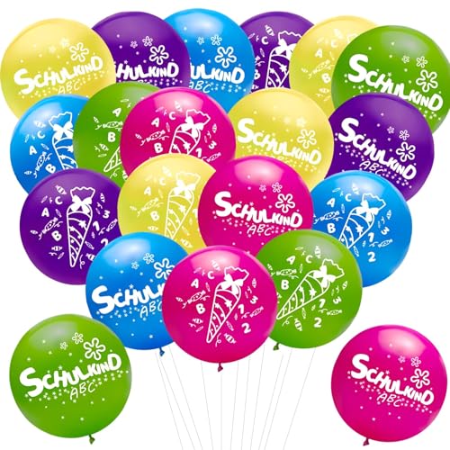 20 Stück Einschulung Deko Luftballons, Schulanfang Mädchen SCHULKIND Ballons, Schuleinführung Luftballon bunt Ballons, Schulstart Schuleinführung Deko, für Einschulung Party Dekoration 20 Stück Einschulung Deko Luftballons, Schulanfang Mädchen SCHULKIND Ballons, Schuleinführung Luftballon bunt Ballons, Schulstart Schuleinführung Deko, für Einschulung Party Dekoration von HFMYGS
