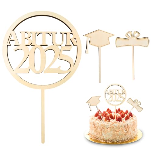 3 Stück ABI 2025 Cake Abschluss Deko, Holz graduation Cake deko, Abitur Tortendeko, Abi Torten Deko 2025, Bestandene Prüfung Abschluss Kuchen, Tortenstecker Abschlussfeier, Graduation Party Geschenke 3 Stück ABI 2025 Cake Abschluss Deko, Holz graduation Cake deko, Abitur Tortendeko, Abi Torten Deko 2025, Bestandene Prüfung Abschluss Kuchen, Tortenstecker Abschlussfeier, Graduation Party Geschenke von HFMYGS