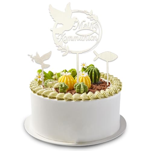 Tortendeko Kommunion, Kommunion Cake Topper Holz, Cake Topper Zur aus Holz, Torten Topper, Erstkommunion Deko Junge Mädchen Geschenke Gastgeschenke, Kommunionsgeschenke von HFMYGS