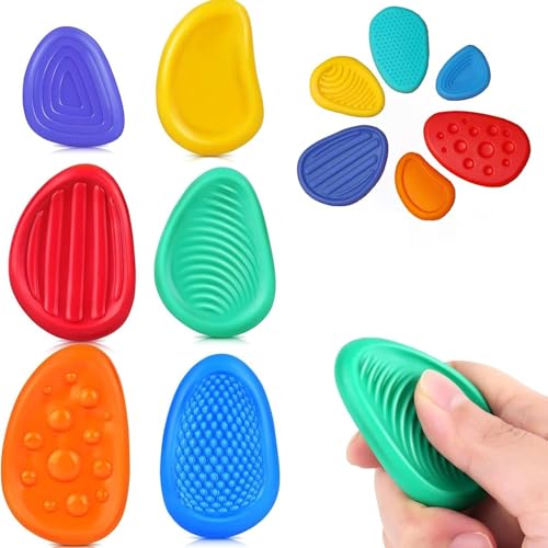 6 Stück Stones Sensory Toys, Stressabbau Spielzeug Sensorische Stone, Stressberuhigendes Spielzeug für Kinder Erwachsene, Emotional Beruhigendes, Unterhaltsame und Stressabbau Fidget Toy 6 Stück Stones Sensory Toys, Stressabbau Spielzeug Sensorische Stone, Stressberuhigendes Spielzeug für Kinder Erwachsene, Emotional Beruhigendes, Unterhaltsame und Stressabbau Fidget Toy von HFMYGS