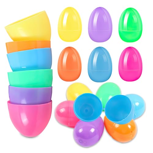 HFMYGS 24 Stück Ostereier zum Befüllen, Ostereier Plastik XXL, Plastikeier, Osterei zum Befüllen, Eier Zum Befüllen, Kinder Uberraschungsei Ostern KinderüBerraschungseier von HFMYGS