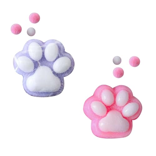 Süße Weiche Katzenpfoten Quetschspielzeuge, Soft Cat Paws Squishy Toy, Neues Rosa Squeeze Fußspielzeug, Stressabbau Fidget Toys, Katzenpfoten Geeignet für Mädchen und Jungen zum Entspannen (Rosa+Lila) Süße Weiche Katzenpfoten Quetschspielzeuge, Soft Cat Paws Squishy Toy, Neues Rosa Squeeze Fußspielzeug, Stressabbau Fidget Toys, Katzenpfoten Geeignet für Mädchen und Jungen zum Entspannen (Rosa+Lila) von HFMYGS