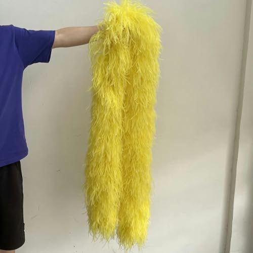HFNCE 2 Meter natürliche Straußenfedern, Boa-gefärbt, flauschiger Straußenfederschal, Karnevalsschal, Kleidung, Dekoration, Kunsthandwerk, gelb, 2 Meter, 8-fädig HFNCE 2 Meter natürliche Straußenfedern, Boa-gefärbt, flauschiger Straußenfederschal, Karnevalsschal, Kleidung, Dekoration, Kunsthandwerk, gelb, 2 Meter, 8-fädig von HFNCE