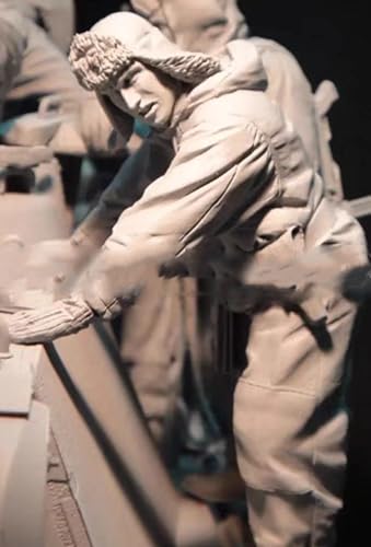 HFVUYAR 1/16 WWII German Tank Soldier Resin Soldier Model Kit ，Unpainted and Unassembled Resin Model (No Tank) //h7J3S5 von HFVUYAR