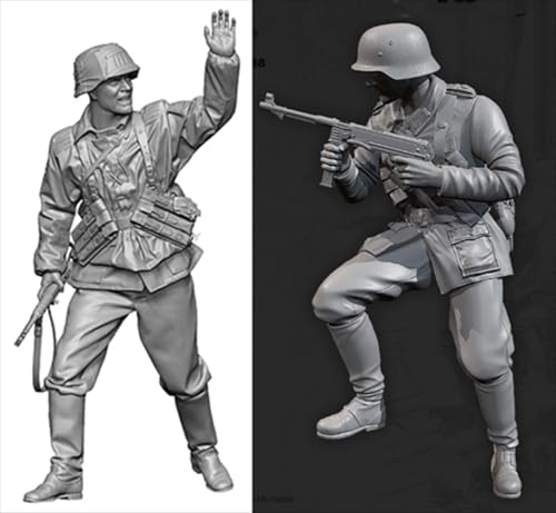 HFVUYAR 1/35 WWII German Soldier Resin Model Kit Unbemalt und unmontiert Soldier Resin Model Kit (2-Personen)//V9b7J1 von HFVUYAR