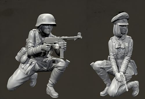 HFVUYAR 1/35 WWII German Soldier Resin Model Kit Unbemalt und unmontiert Soldier Resin Model Kit (2-Personen)//V9b7J10 von HFVUYAR