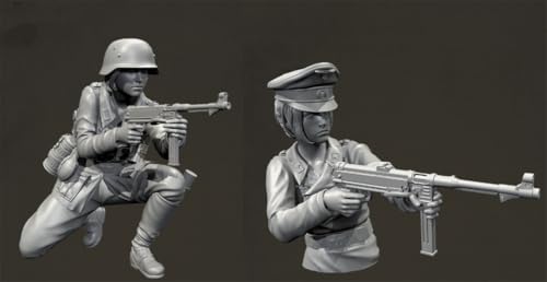 HFVUYAR 1/35 WWII German Soldier Resin Model Kit Unbemalt und unmontiert Soldier Resin Model Kit (2-Personen)//V9b7J11 von HFVUYAR