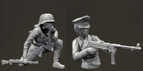 HFVUYAR 1/35 WWII German Soldier Resin Model Kit Unbemalt und unmontiert Soldier Resin Model Kit (2-Personen)//V9b7J13 von HFVUYAR