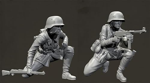 HFVUYAR 1/35 WWII German Soldier Resin Model Kit Unbemalt und unmontiert Soldier Resin Model Kit (2-Personen)//V9b7J14 von HFVUYAR