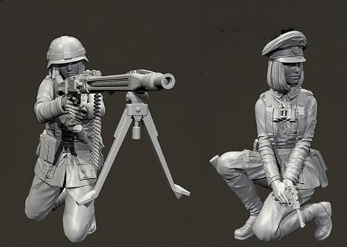 HFVUYAR 1/35 WWII German Soldier Resin Model Kit Unbemalt und unmontiert Soldier Resin Model Kit (2-Personen)//V9b7J15 von HFVUYAR
