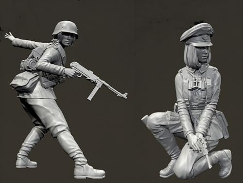HFVUYAR 1/35 WWII German Soldier Resin Model Kit Unbemalt und unmontiert Soldier Resin Model Kit (2-Personen)//V9b7J19 von HFVUYAR