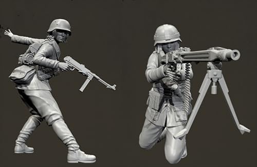 HFVUYAR 1/35 WWII German Soldier Resin Model Kit Unbemalt und unmontiert Soldier Resin Model Kit (2-Personen)//V9b7J23 von HFVUYAR