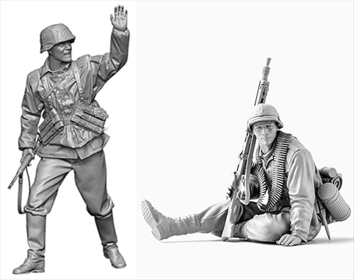 HFVUYAR 1/35 WWII German Soldier Resin Model Kit Unbemalt und unmontiert Soldier Resin Model Kit (2-Personen)//V9b7J24 von HFVUYAR