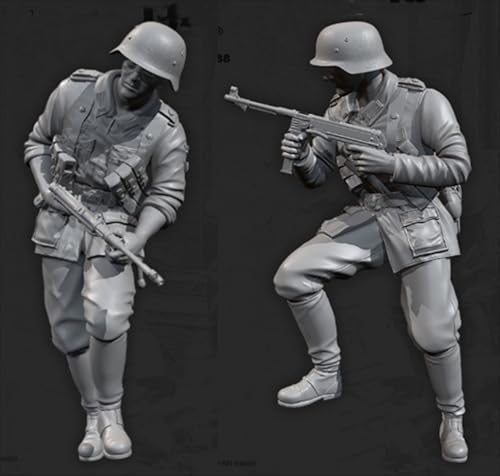 HFVUYAR 1/35 WWII German Soldier Resin Model Kit Unbemalt und unmontiert Soldier Resin Model Kit (2-Personen)//V9b7J3 von HFVUYAR