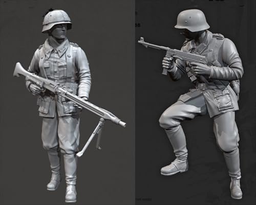 HFVUYAR 1/35 WWII German Soldier Resin Model Kit Unbemalt und unmontiert Soldier Resin Model Kit (2-Personen)//V9b7J6 von HFVUYAR