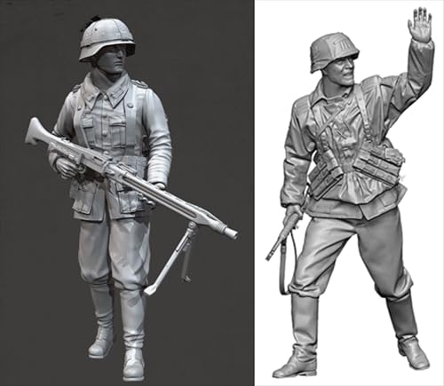 HFVUYAR 1/35 WWII German Soldier Resin Model Kit Unbemalt und unmontiert Soldier Resin Model Kit (2-Personen)//V9b7J7 von HFVUYAR