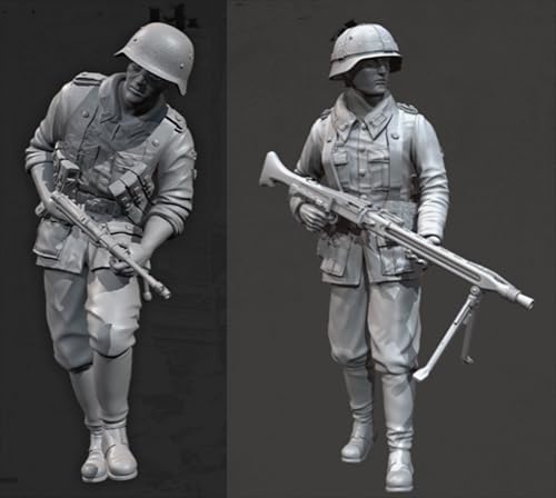 HFVUYAR 1/35 WWII German Soldier Resin Model Kit Unbemalt und unmontiert Soldier Resin Model Kit (2-Personen)//V9b7J8 von HFVUYAR
