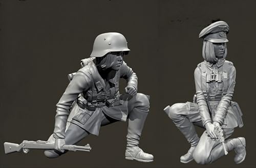 HFVUYAR 1/35 WWII German Soldier Resin Model Kit Unbemalt und unmontiert Soldier Resin Model Kit (2-Personen) //K9c7O14 von HFVUYAR