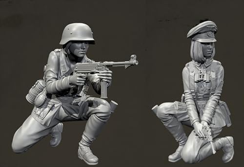 HFVUYAR 1/35 WWII German Soldier Resin Model Kit Unbemalt und unmontiert Soldier Resin Model Kit (2-Personen) //K9c7O16 von HFVUYAR
