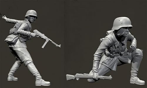 HFVUYAR 1/35 WWII German Soldier Resin Model Kit Unbemalt und unmontiert Soldier Resin Model Kit (2-Personen) //K9c7O4 von HFVUYAR