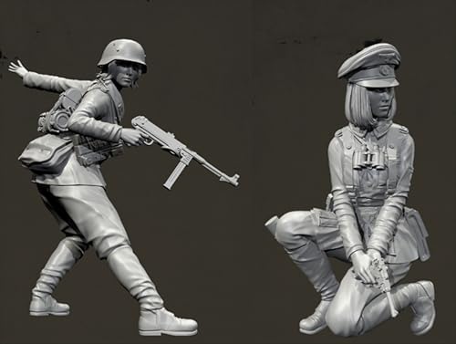 HFVUYAR 1/35 WWII German Soldier Resin Model Kit Unbemalt und unmontiert Soldier Resin Model Kit (2-Personen) //K9c7O7 von HFVUYAR