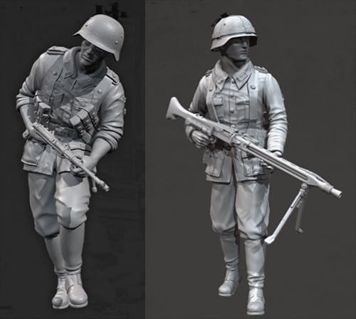 HFVUYAR 1/35 WWII German Soldier Resin Soldier Model Kit Unbemalt und unmontiert Figur Resin Model Kit (2-Personen) //A8D7Z10 von HFVUYAR
