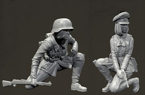 HFVUYAR 1/35 WWII German Soldier Resin Soldier Model Kit Unbemalt und unmontiert Figur Resin Model Kit (2-Personen) //A8D7Z14 von HFVUYAR
