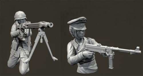 HFVUYAR 1/35 WWII German Soldier Resin Soldier Model Kit Unbemalt und unmontiert Figur Resin Model Kit (2-Personen) //A8D7Z18 von HFVUYAR