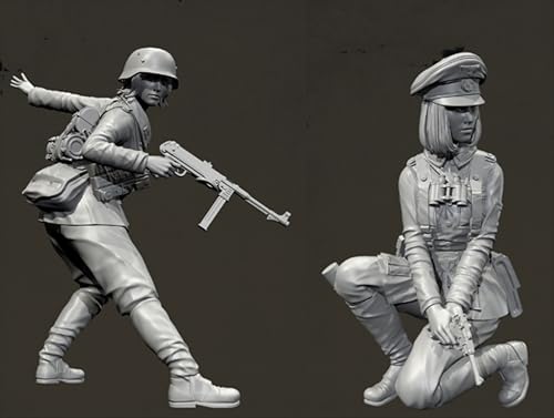 HFVUYAR 1/35 WWII German Soldier Resin Soldier Model Kit Unbemalt und unmontiert Figur Resin Model Kit (2-Personen) //A8D7Z21 von HFVUYAR